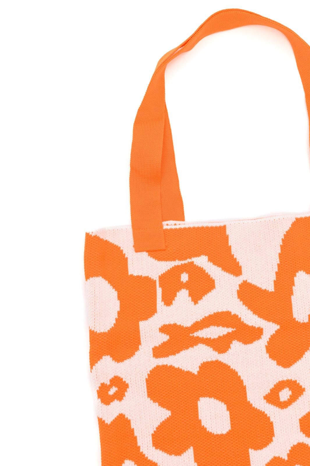 Lazy Daisy Knit Bag in Orange - Waverly Paige Boutique