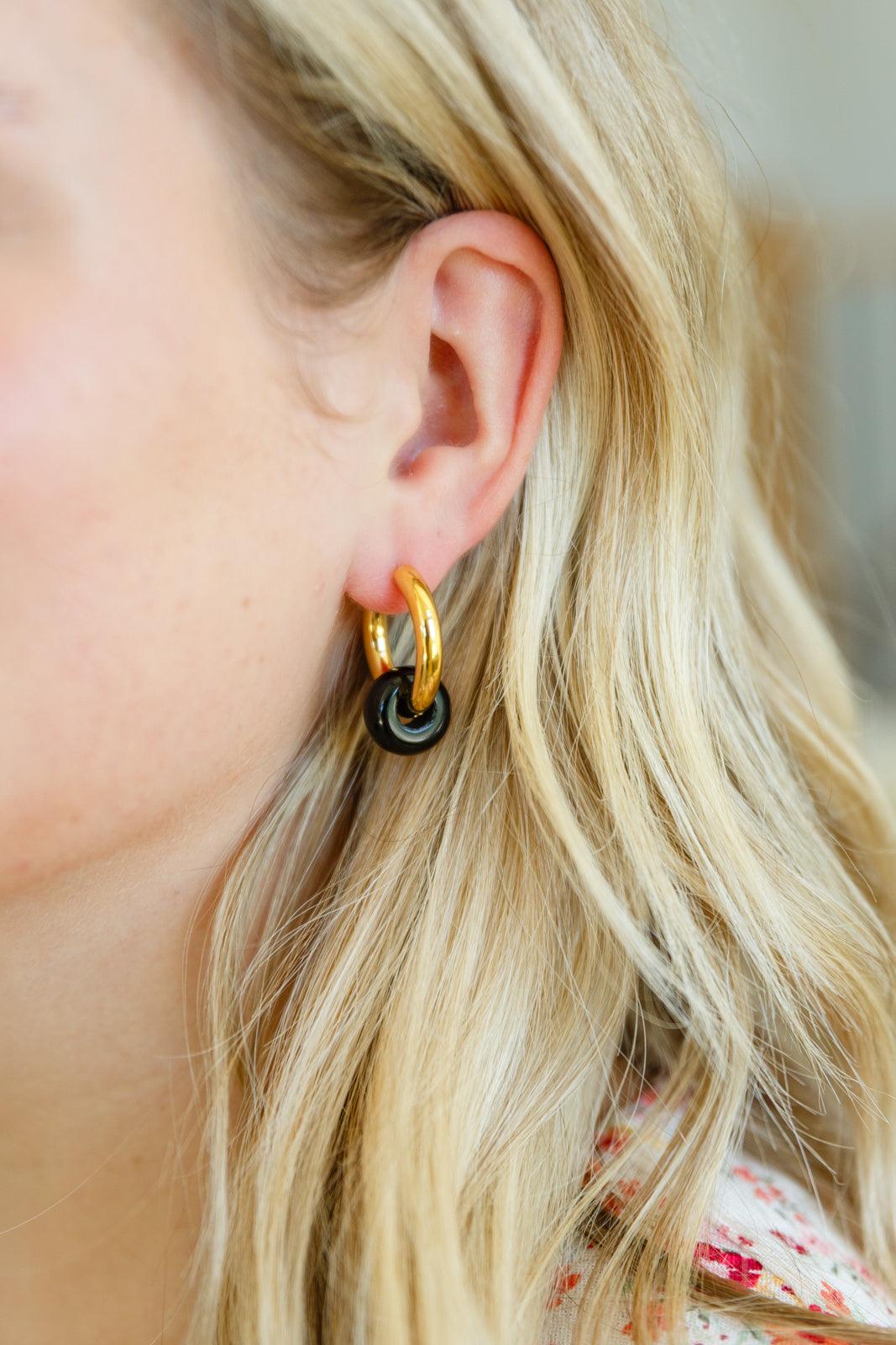 Dark Drops Beaded Huggie Earrings - Waverly Paige Boutique