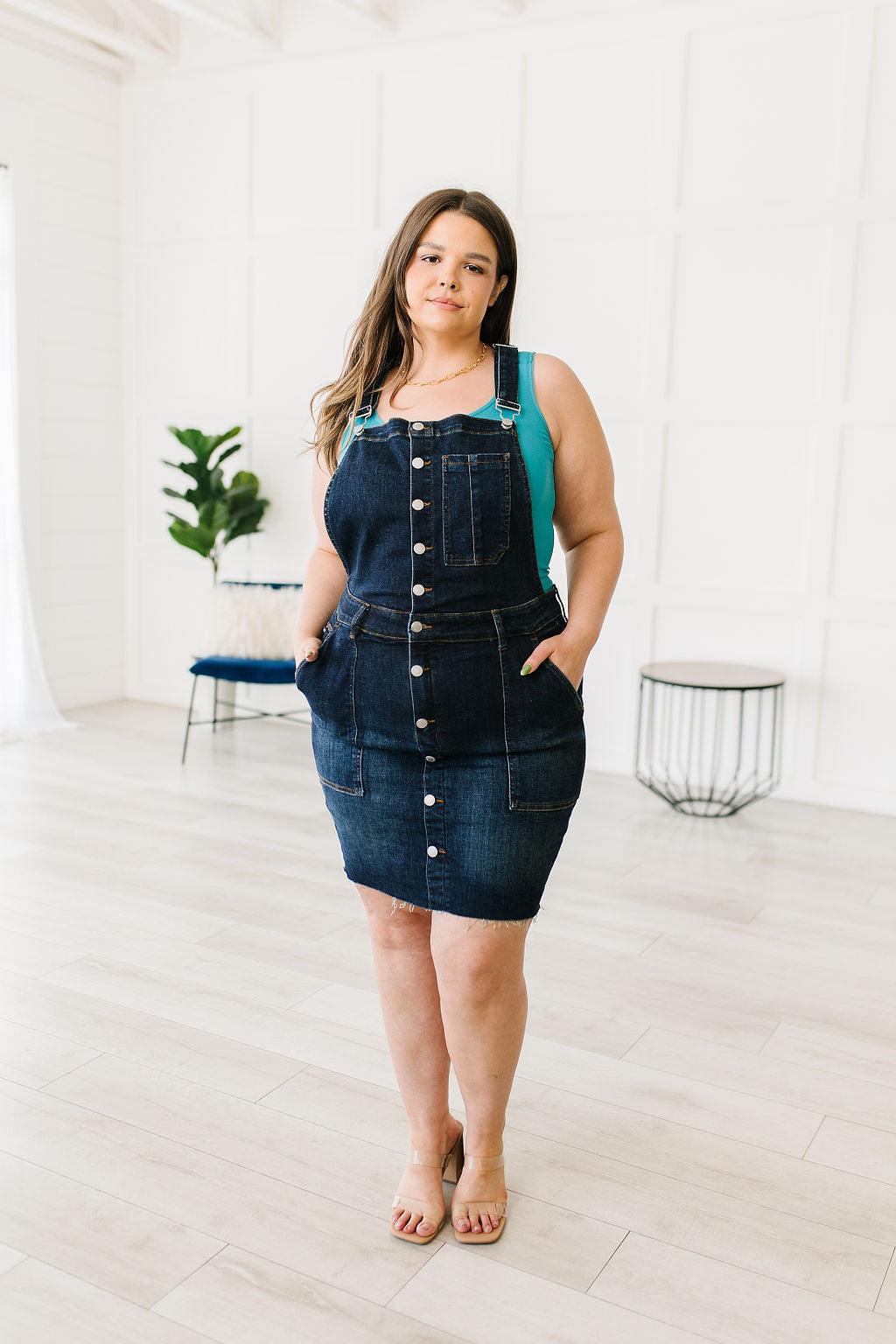 Agnes Denim Overall Dress - Waverly Paige Boutique
