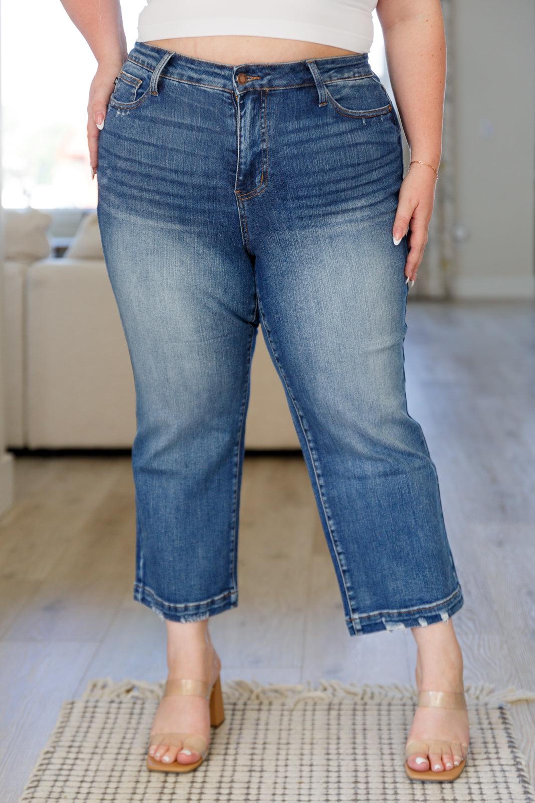 Betty High Rise Vintage Wash Wide Leg Crop Jeans - Waverly Paige Boutique