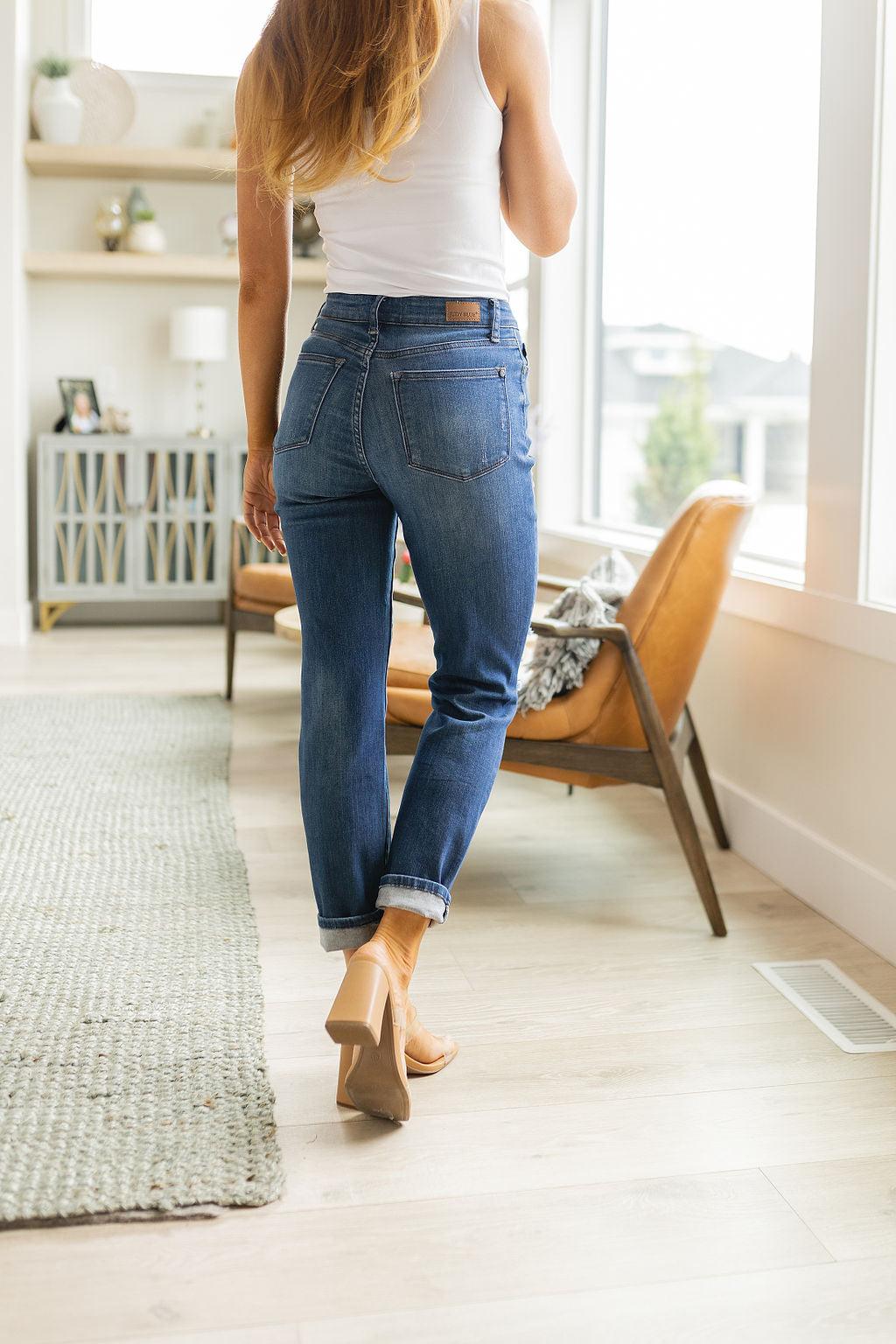 Colt High Rise Button Fly Distressed Boyfriend Jeans - Waverly Paige Boutique