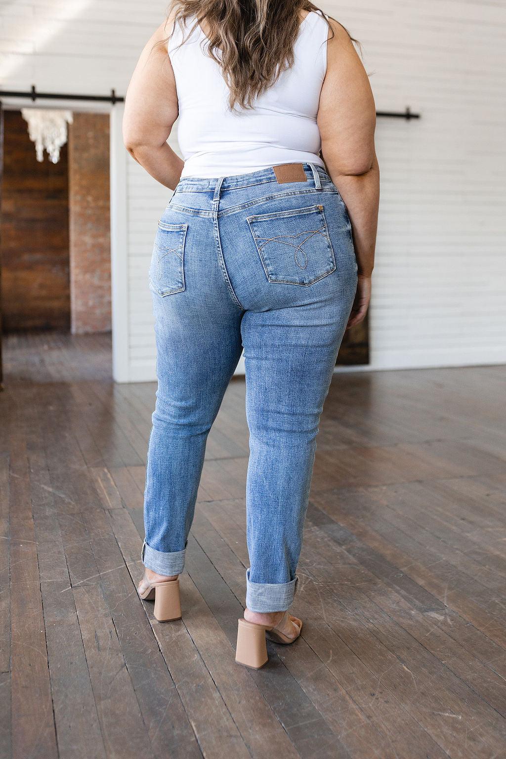 Elodie Mid Rise Distressed Boyfriend Jeans - Waverly Paige Boutique