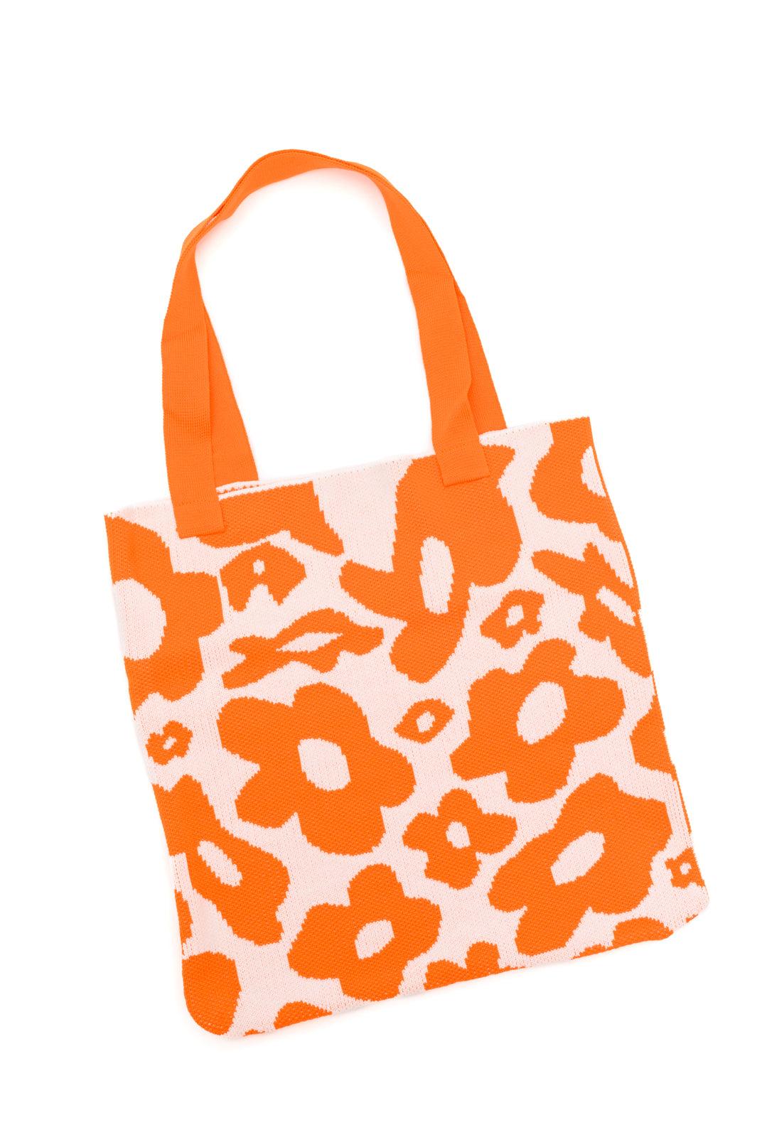 Lazy Daisy Knit Bag in Orange - Waverly Paige Boutique