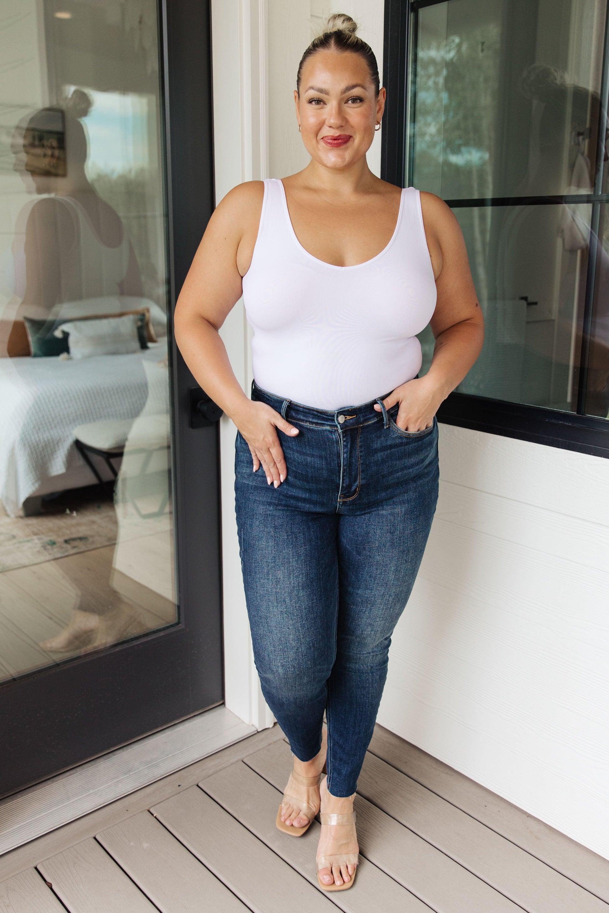Lydia Mid Rise Vintage Raw Hem Skinny Jeans - Waverly Paige Boutique