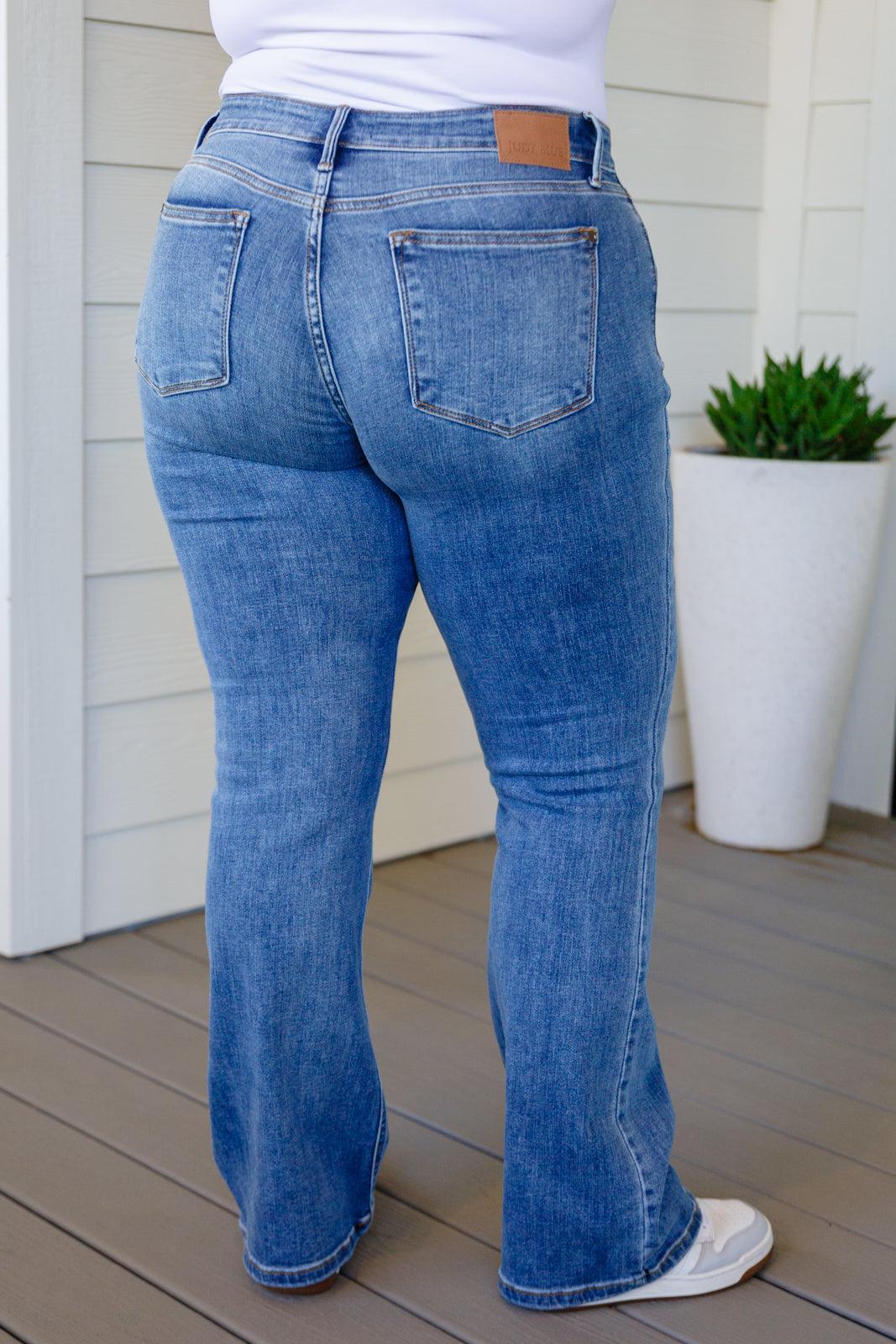 Matilda Mid Rise Vintage Button Fly Bootcut Jeans - Waverly Paige Boutique
