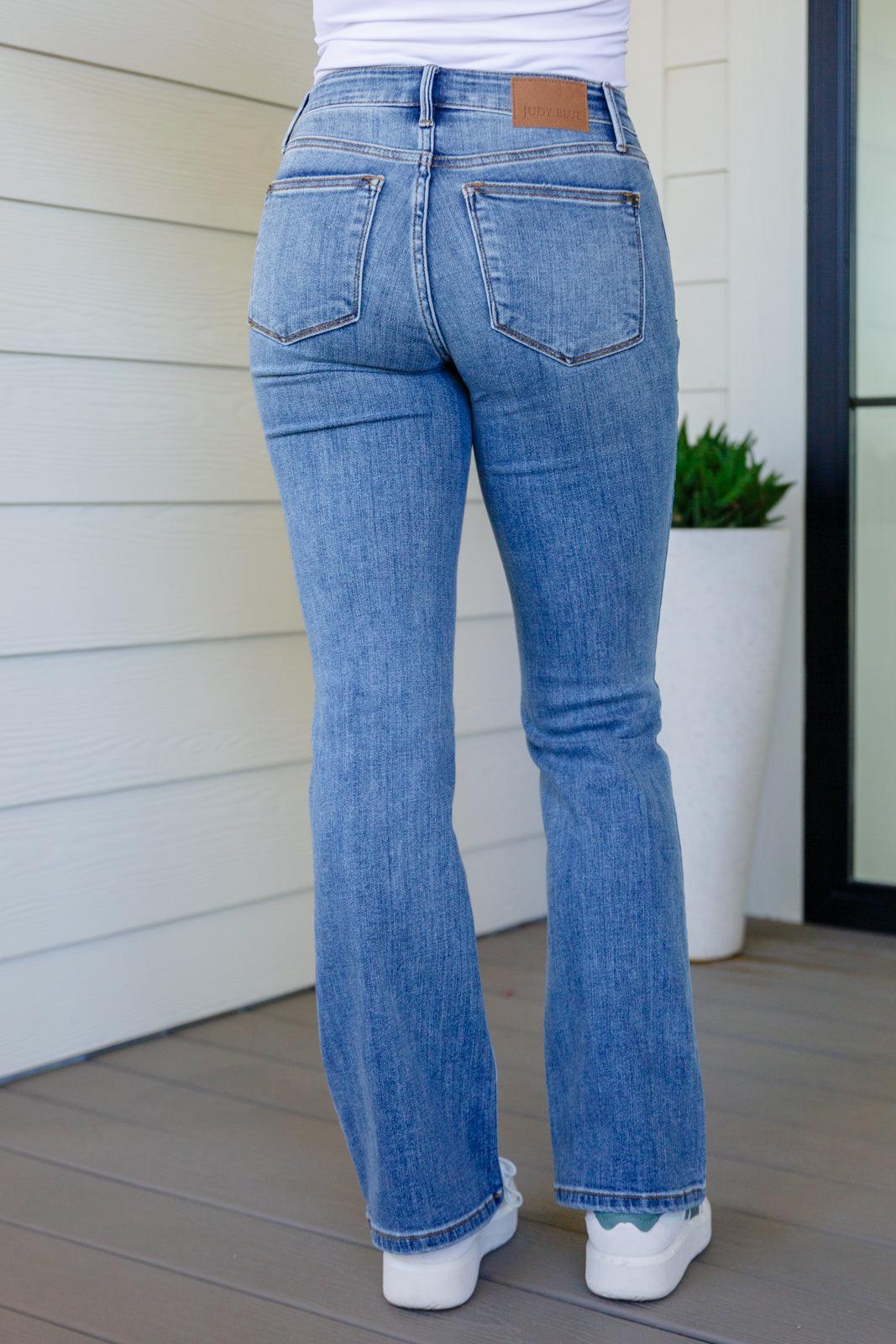 Matilda Mid Rise Vintage Button Fly Bootcut Jeans - Waverly Paige Boutique