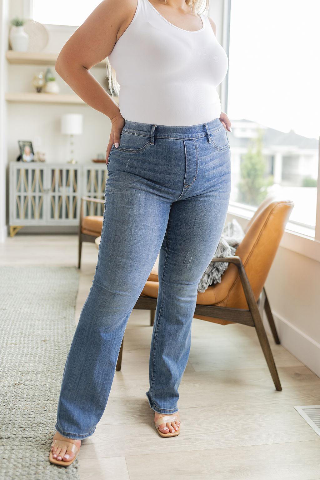Paula High Rise Pull On Slim Bootcut - Waverly Paige Boutique