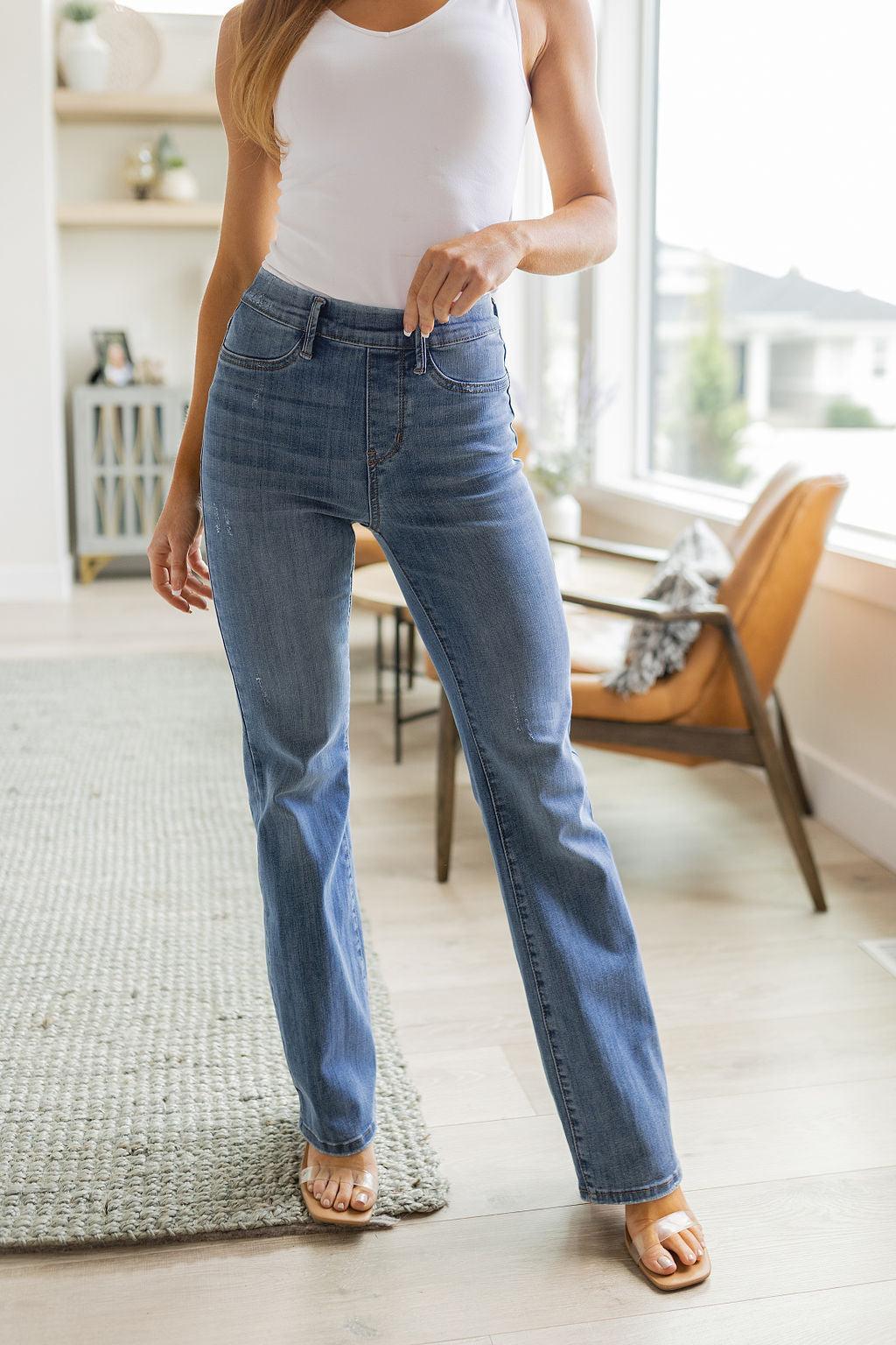 Paula High Rise Pull On Slim Bootcut - Waverly Paige Boutique