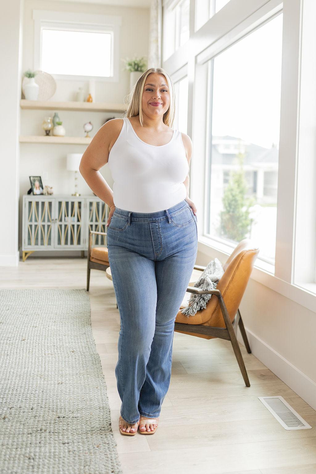 Paula High Rise Pull On Slim Bootcut - Waverly Paige Boutique