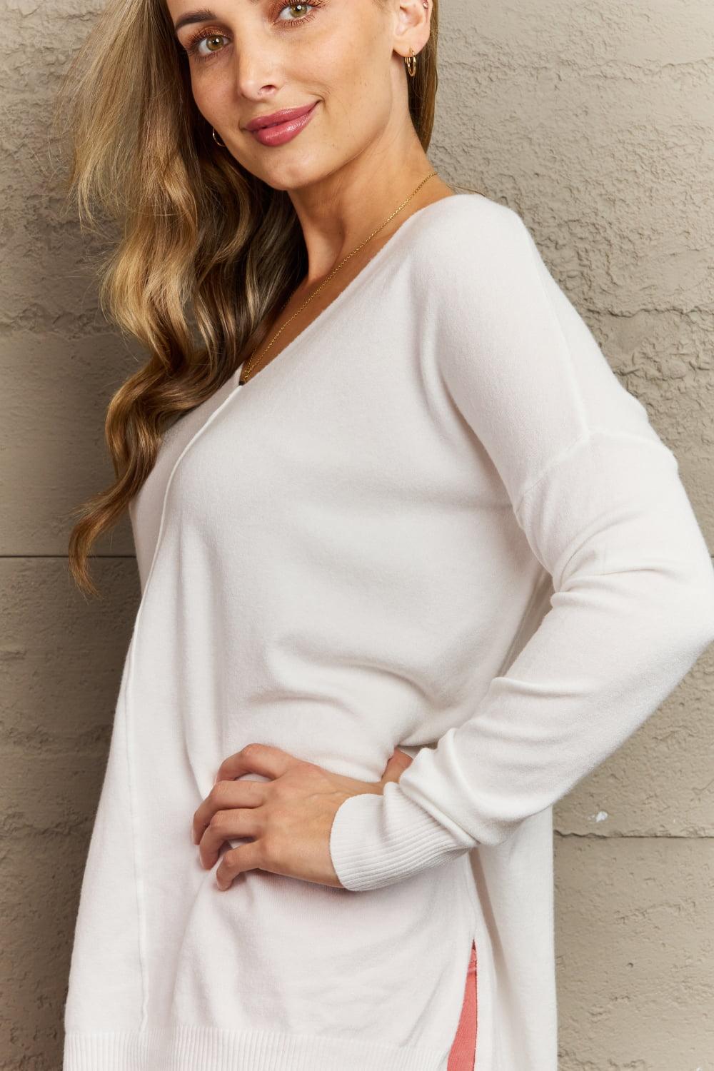 Zenana Sweater Weather Full Size Center Seam Tunic Sweater - Waverly Paige Boutique