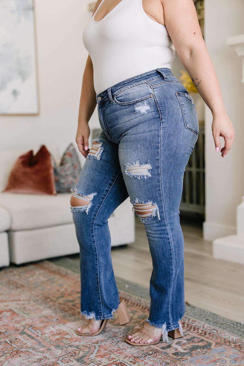 O'Hara Destroyed Straight Jeans - Waverly Paige Boutique
