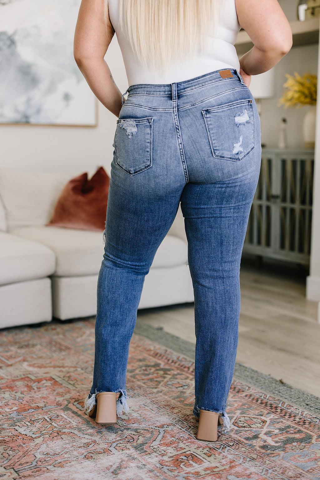 O'Hara Destroyed Straight Jeans - Waverly Paige Boutique