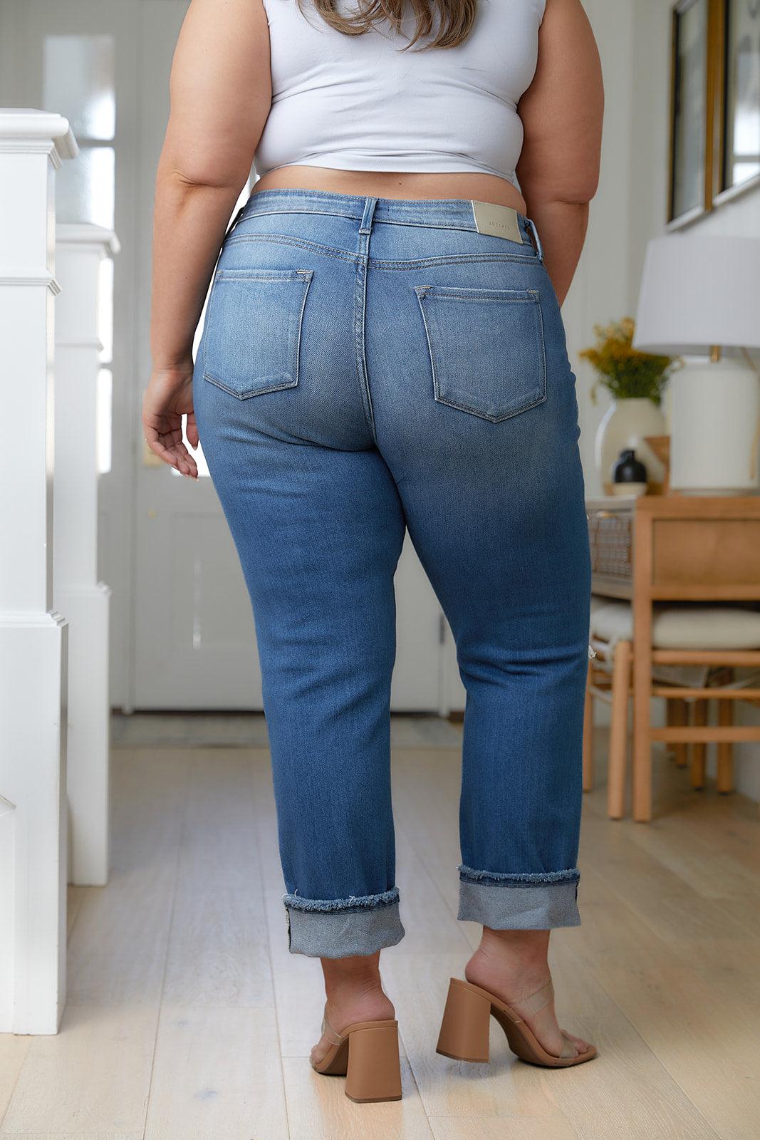 Belinda High Rise Distressed Straight Jeans - Waverly Paige Boutique