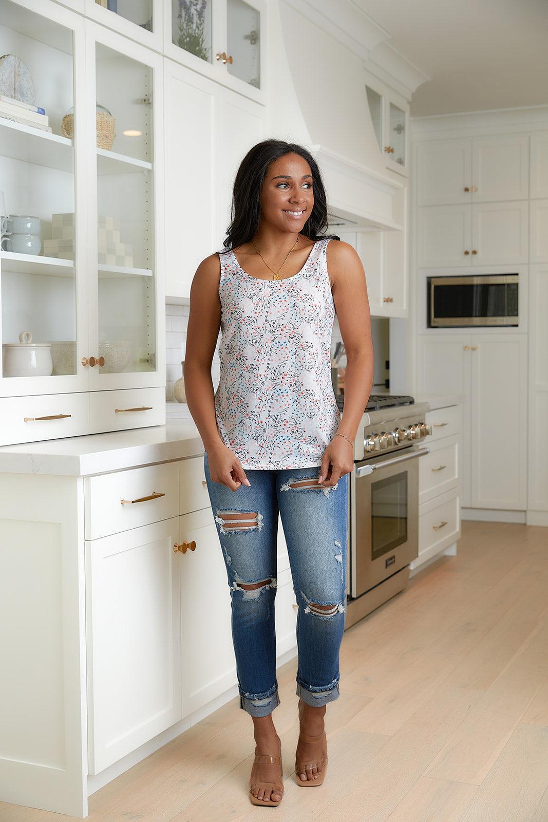 Belinda High Rise Distressed Straight Jeans - Waverly Paige Boutique
