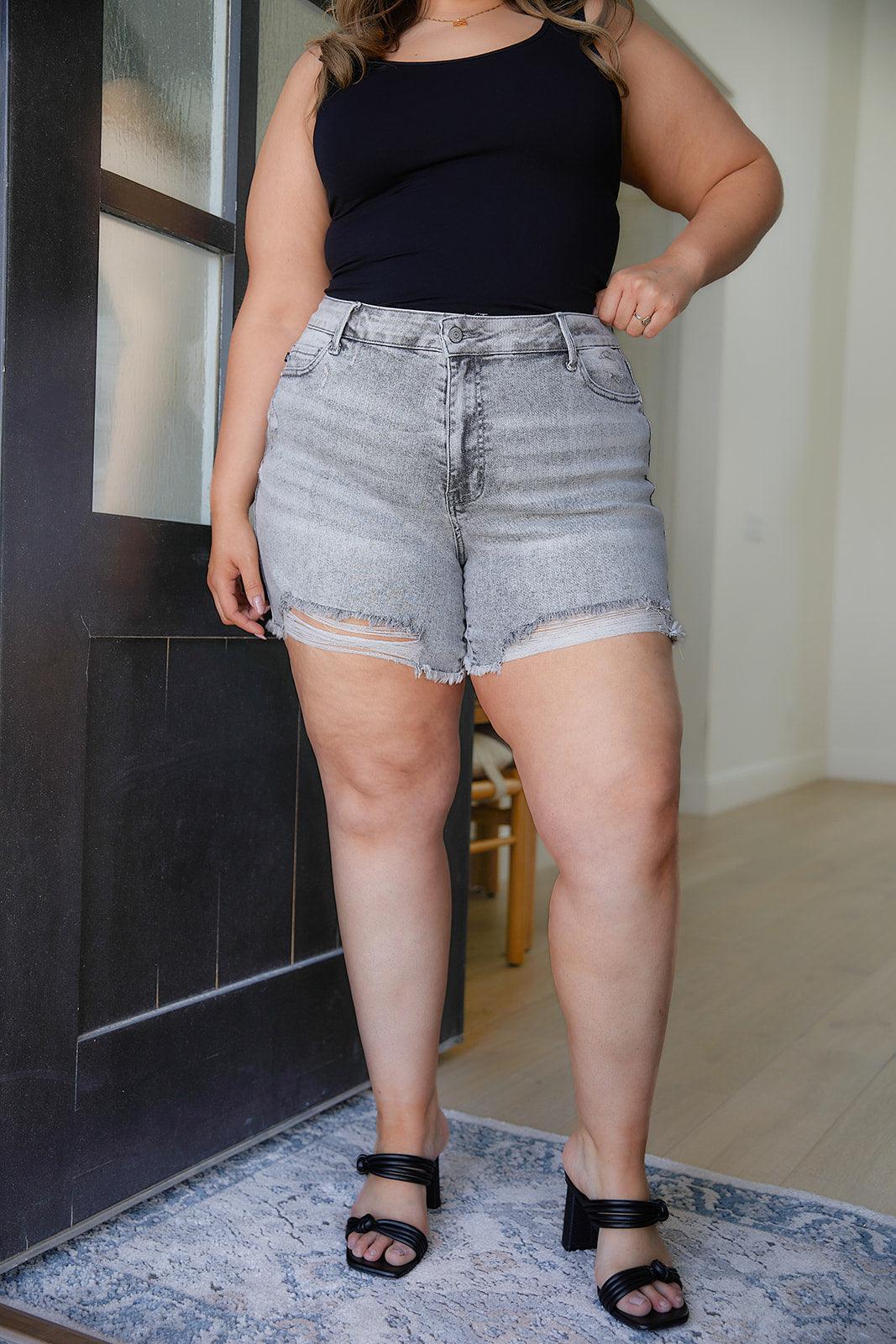 Kinsley Mid Rise Distressed Cut Off Shorts - Waverly Paige Boutique