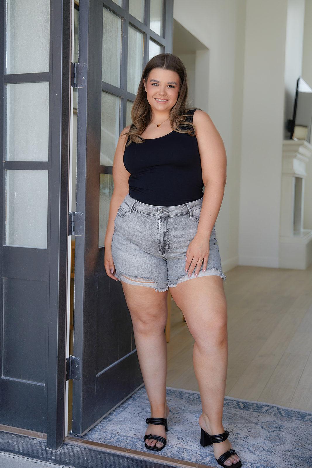 Kinsley Mid Rise Distressed Cut Off Shorts - Waverly Paige Boutique