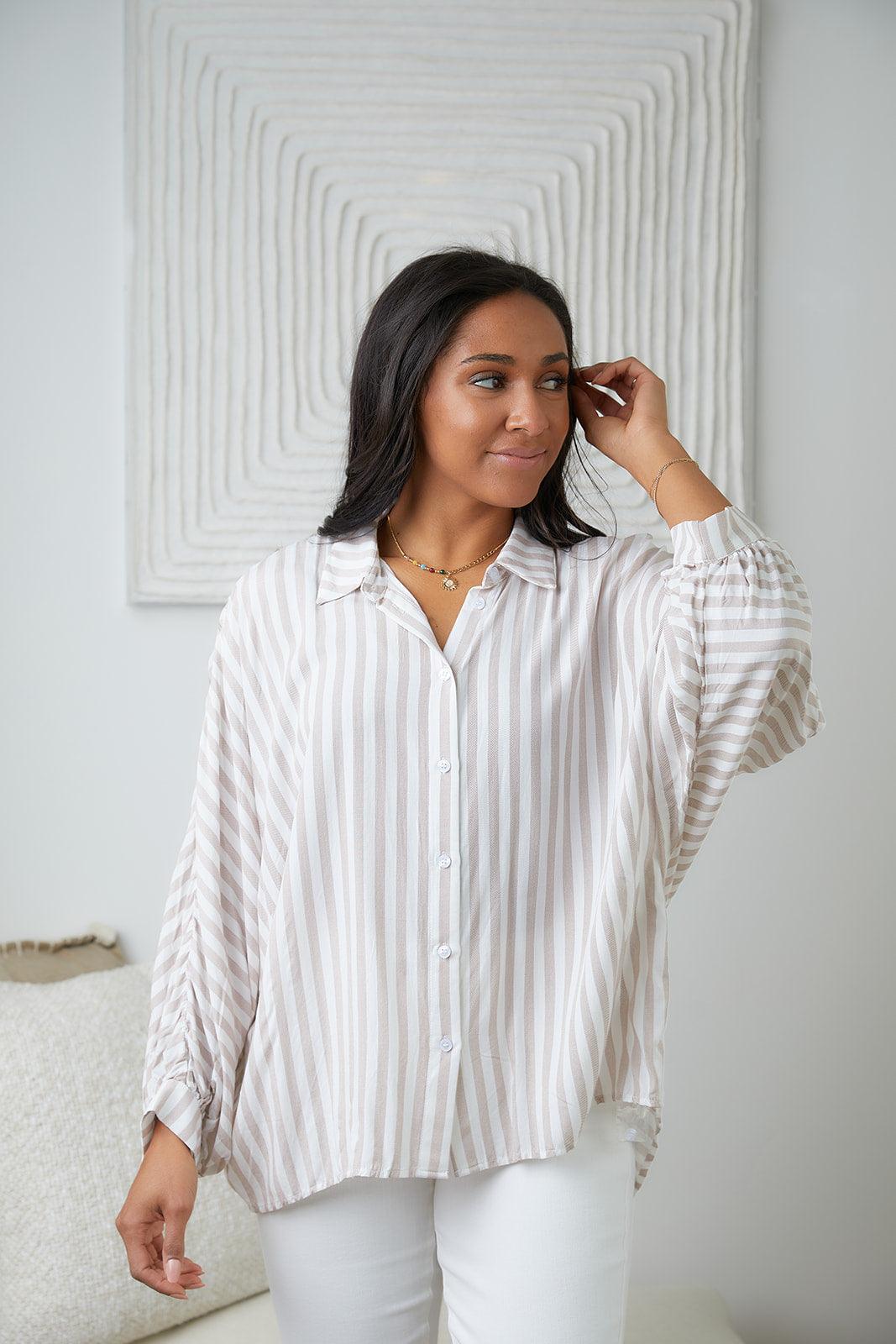 High Standards Striped Button Down - Waverly Paige Boutique