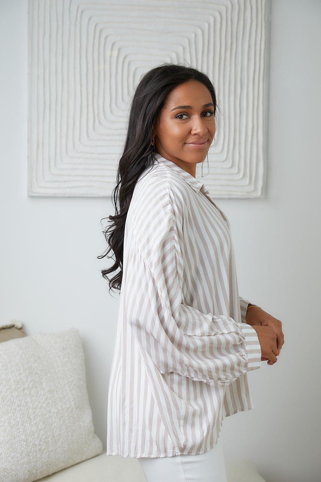 High Standards Striped Button Down - Waverly Paige Boutique