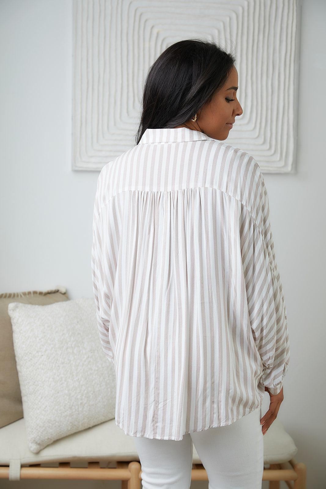 High Standards Striped Button Down - Waverly Paige Boutique