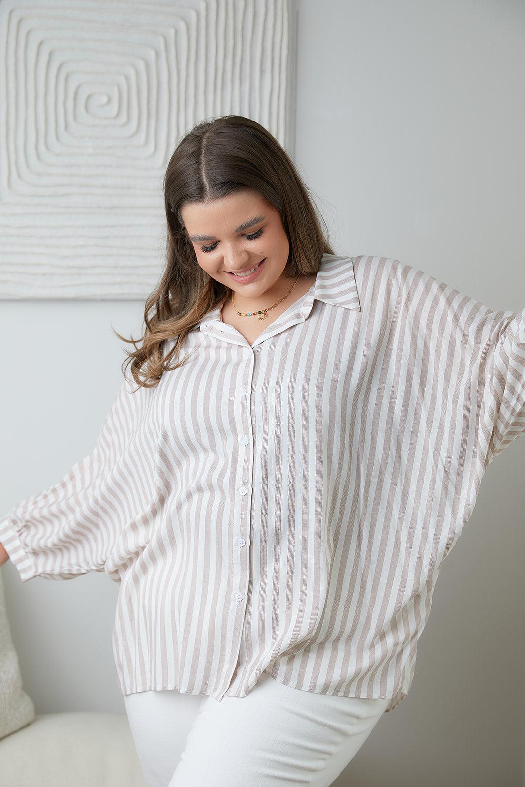 High Standards Striped Button Down - Waverly Paige Boutique