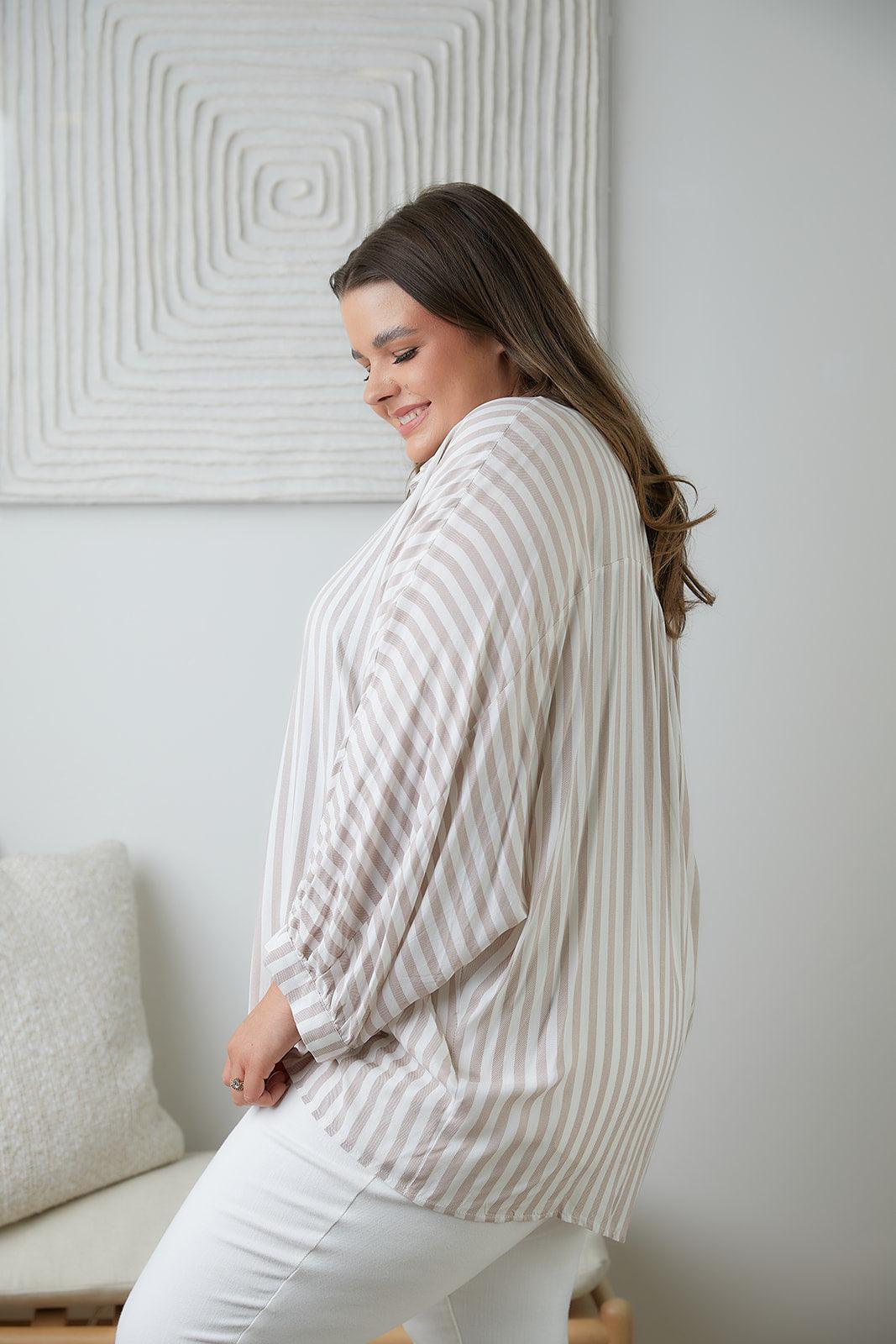 High Standards Striped Button Down - Waverly Paige Boutique