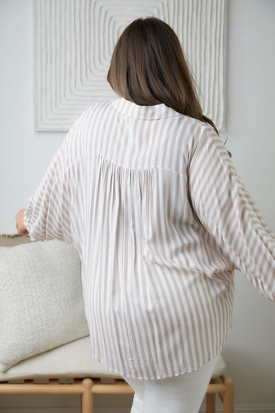 High Standards Striped Button Down - Waverly Paige Boutique