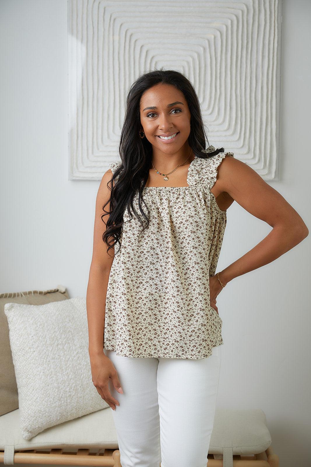 Dandy Darling Ditsy Floral Tank - Waverly Paige Boutique