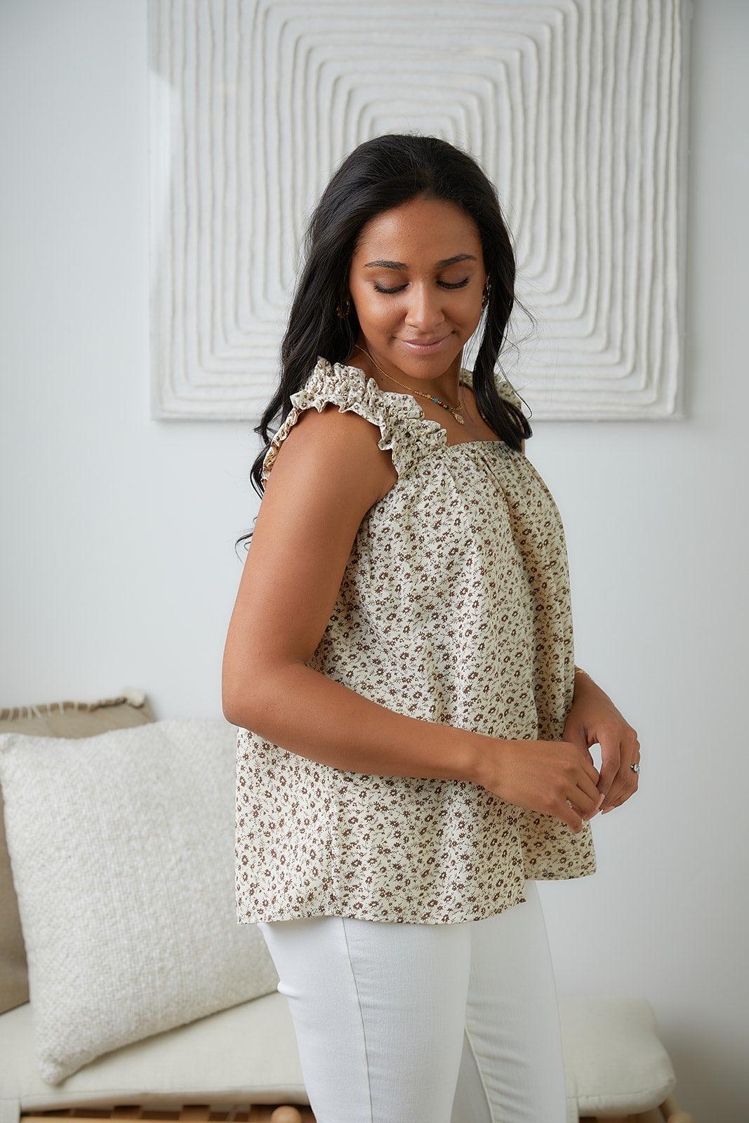 Dandy Darling Ditsy Floral Tank - Waverly Paige Boutique