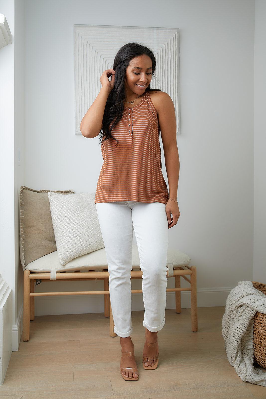 Tip Me Off Striped Tank - Waverly Paige Boutique