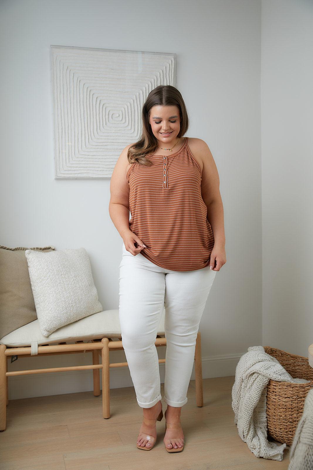 Tip Me Off Striped Tank - Waverly Paige Boutique