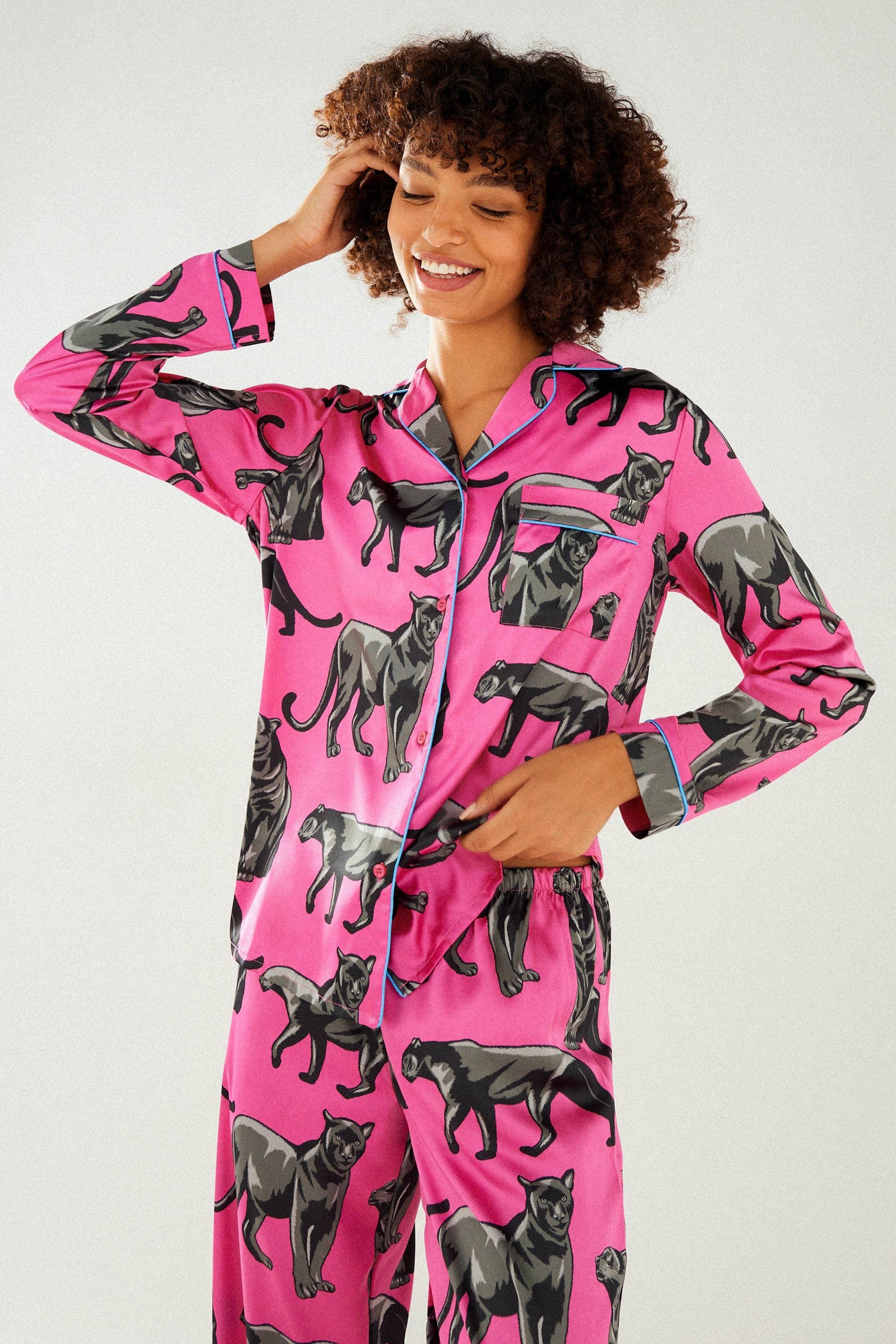 Chelsea Peers Satin Button Up Long Set - Waverly Paige Boutique