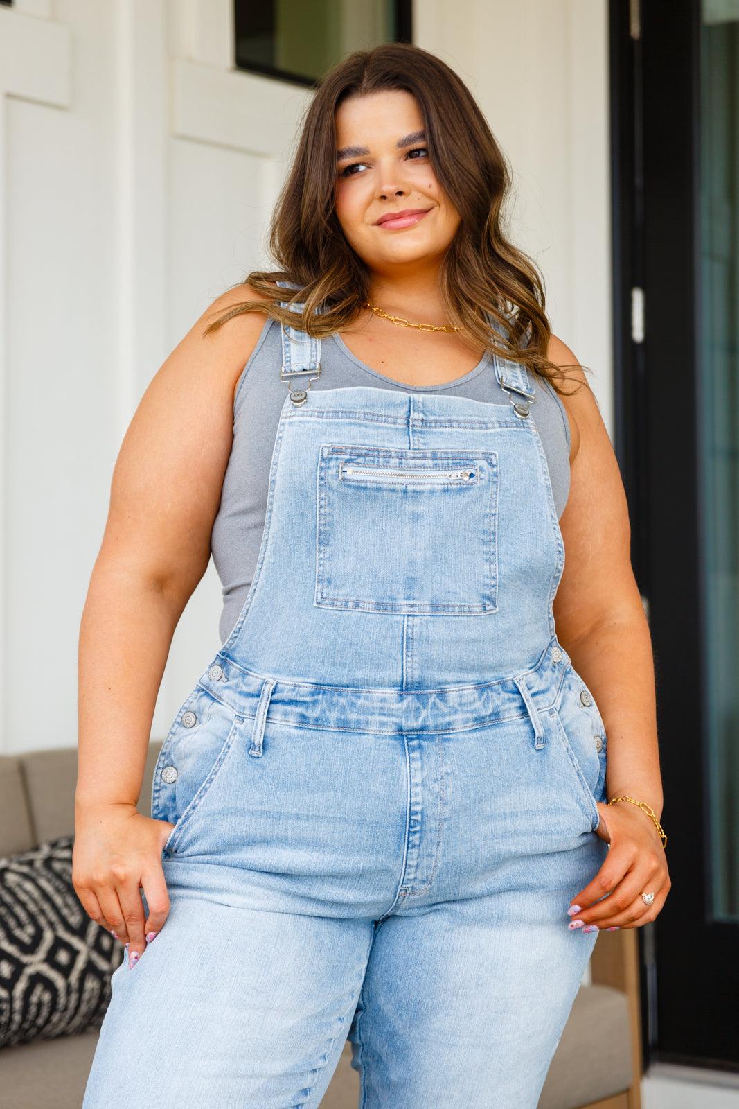 Annabelle Distressed Straight Leg Overalls - Waverly Paige Boutique