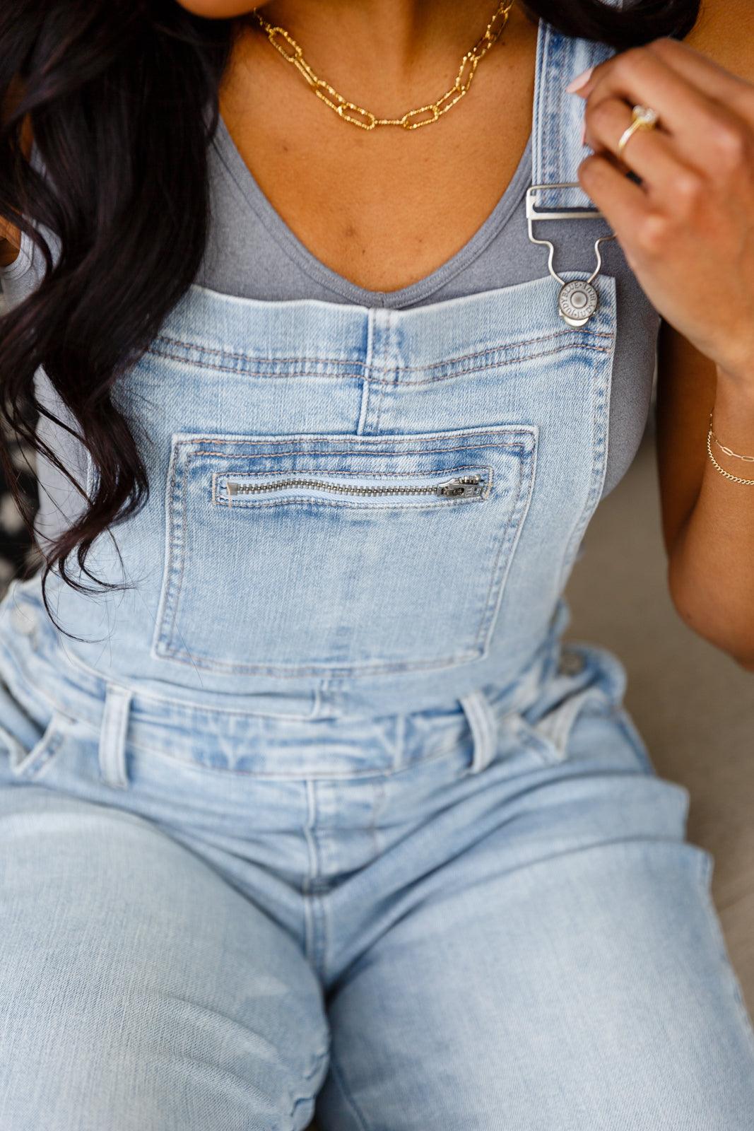 Annabelle Distressed Straight Leg Overalls - Waverly Paige Boutique