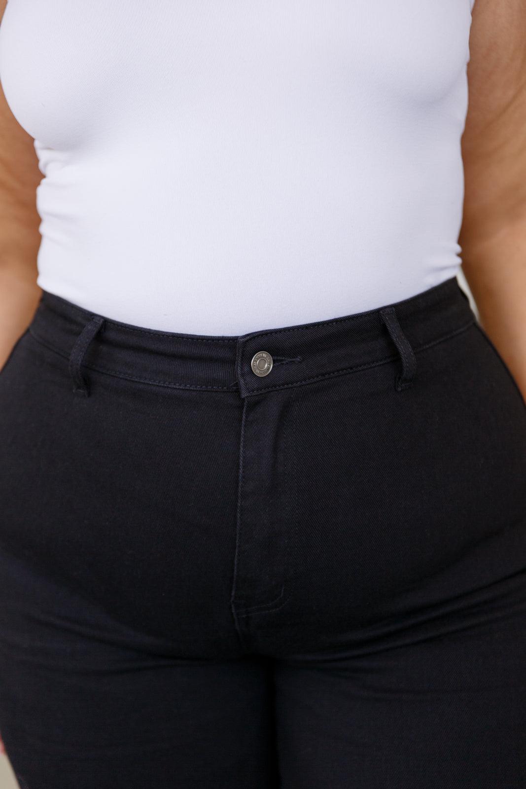 August High Rise Wide Leg Crop Jeans in Black - Waverly Paige Boutique
