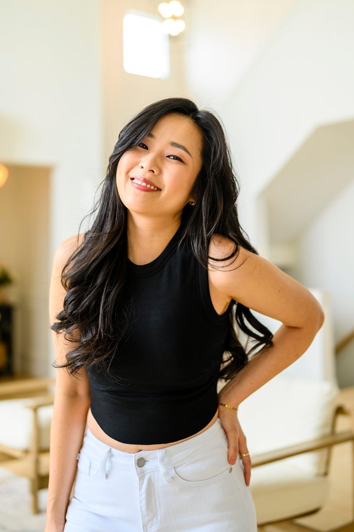 Best Friends Cropped Tank in Black - Waverly Paige Boutique