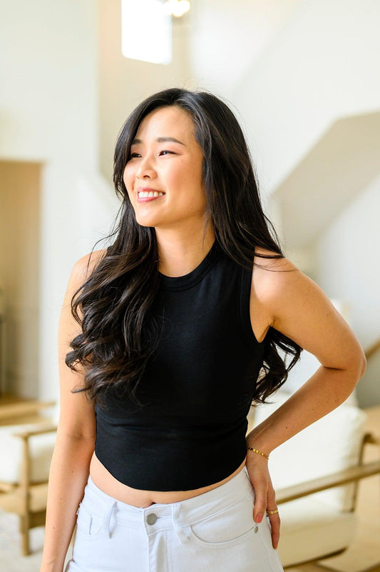 Best Friends Cropped Tank in Black - Waverly Paige Boutique