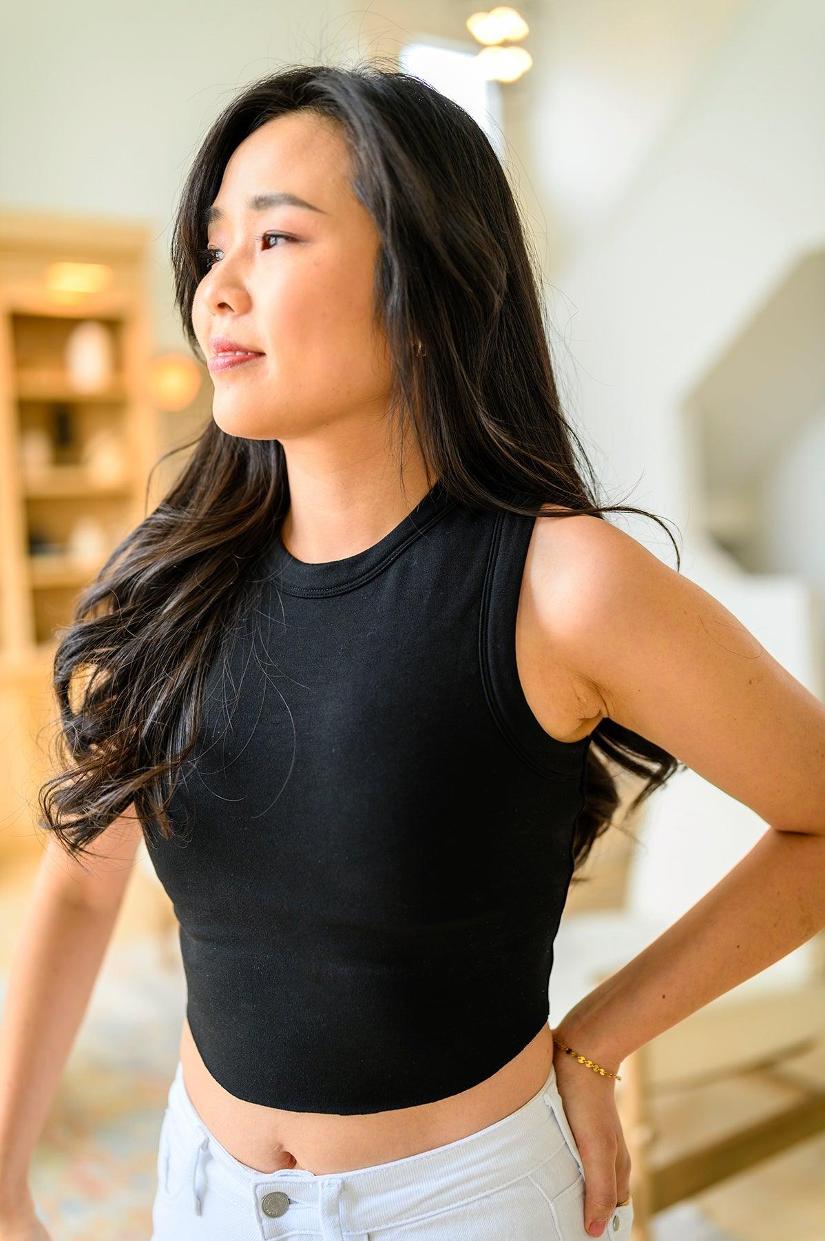 Best Friends Cropped Tank in Black - Waverly Paige Boutique