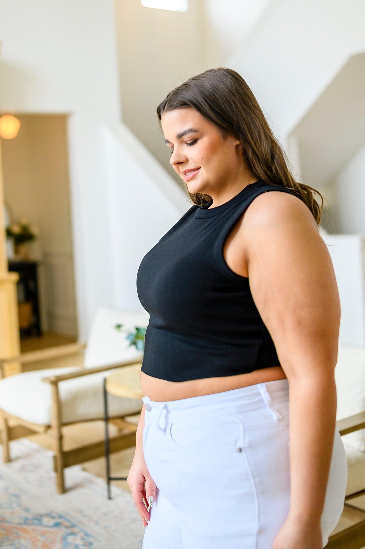 Best Friends Cropped Tank in Black - Waverly Paige Boutique