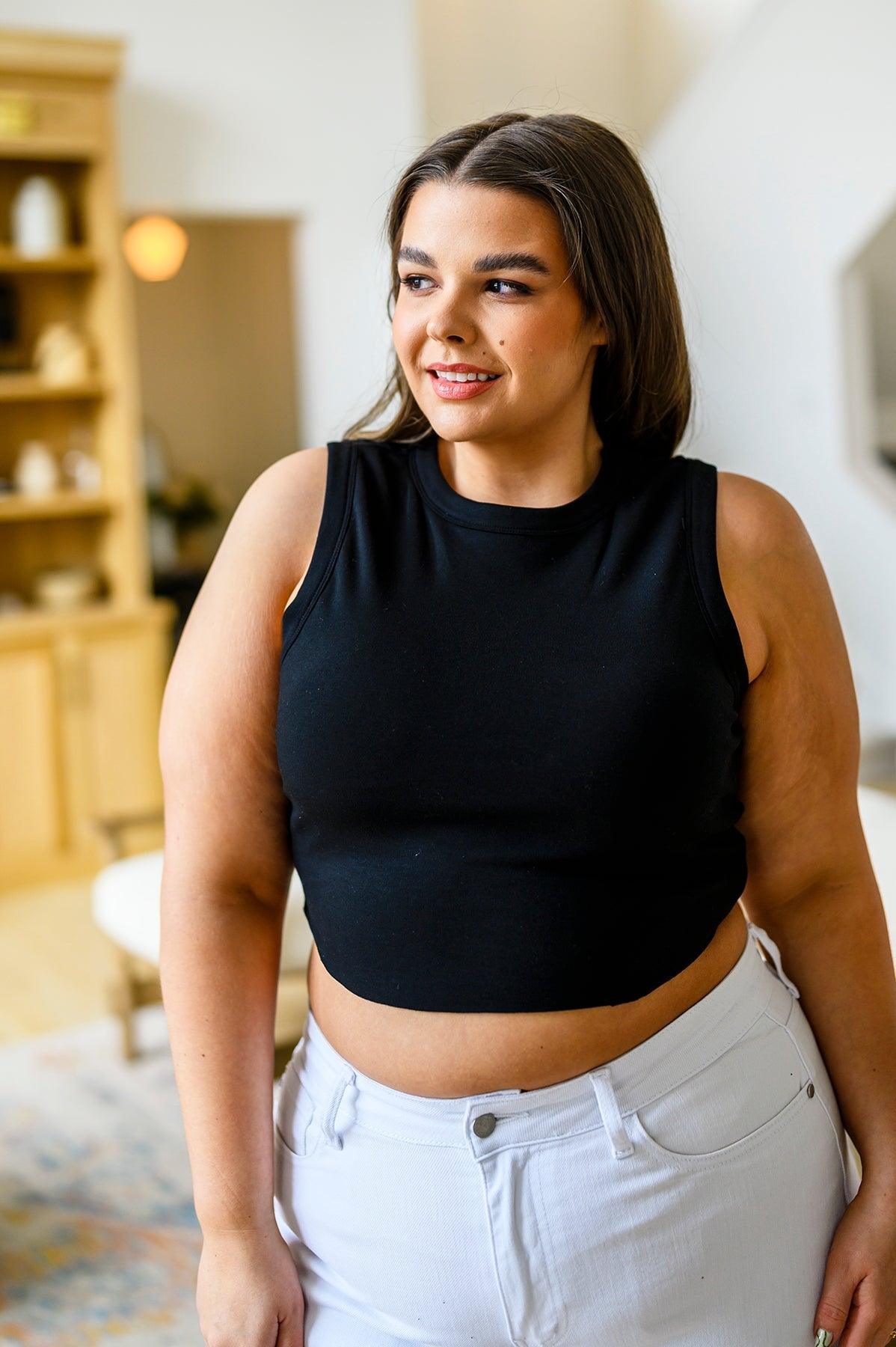 Best Friends Cropped Tank in Black - Waverly Paige Boutique