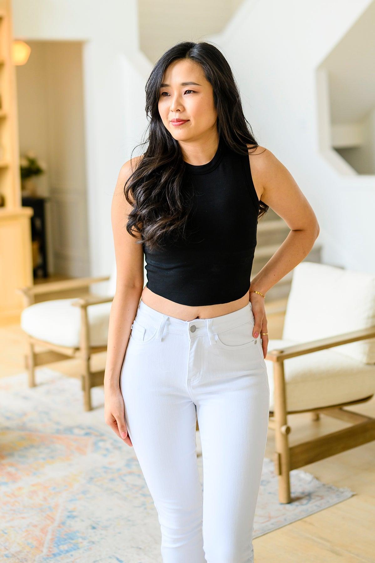 Best Friends Cropped Tank in Black - Waverly Paige Boutique