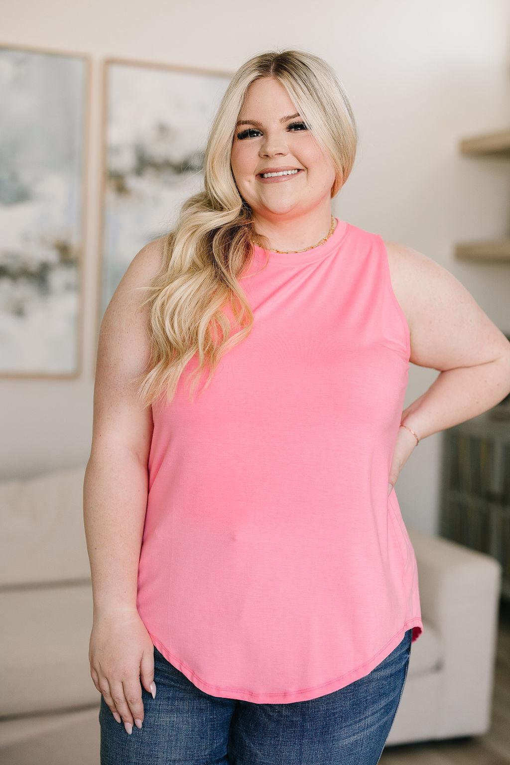 Can’t Wait for Spring Hi-Lo Sleeveless Top in Pink - Waverly Paige Boutique