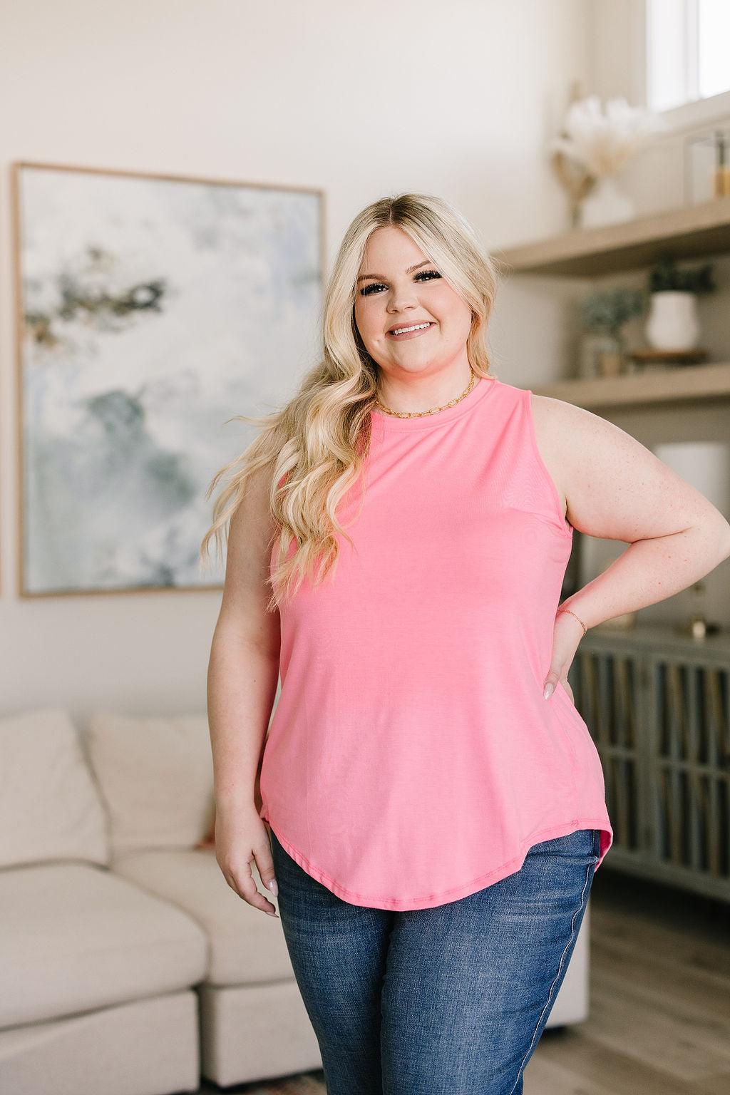 Can’t Wait for Spring Hi-Lo Sleeveless Top in Pink - Waverly Paige Boutique