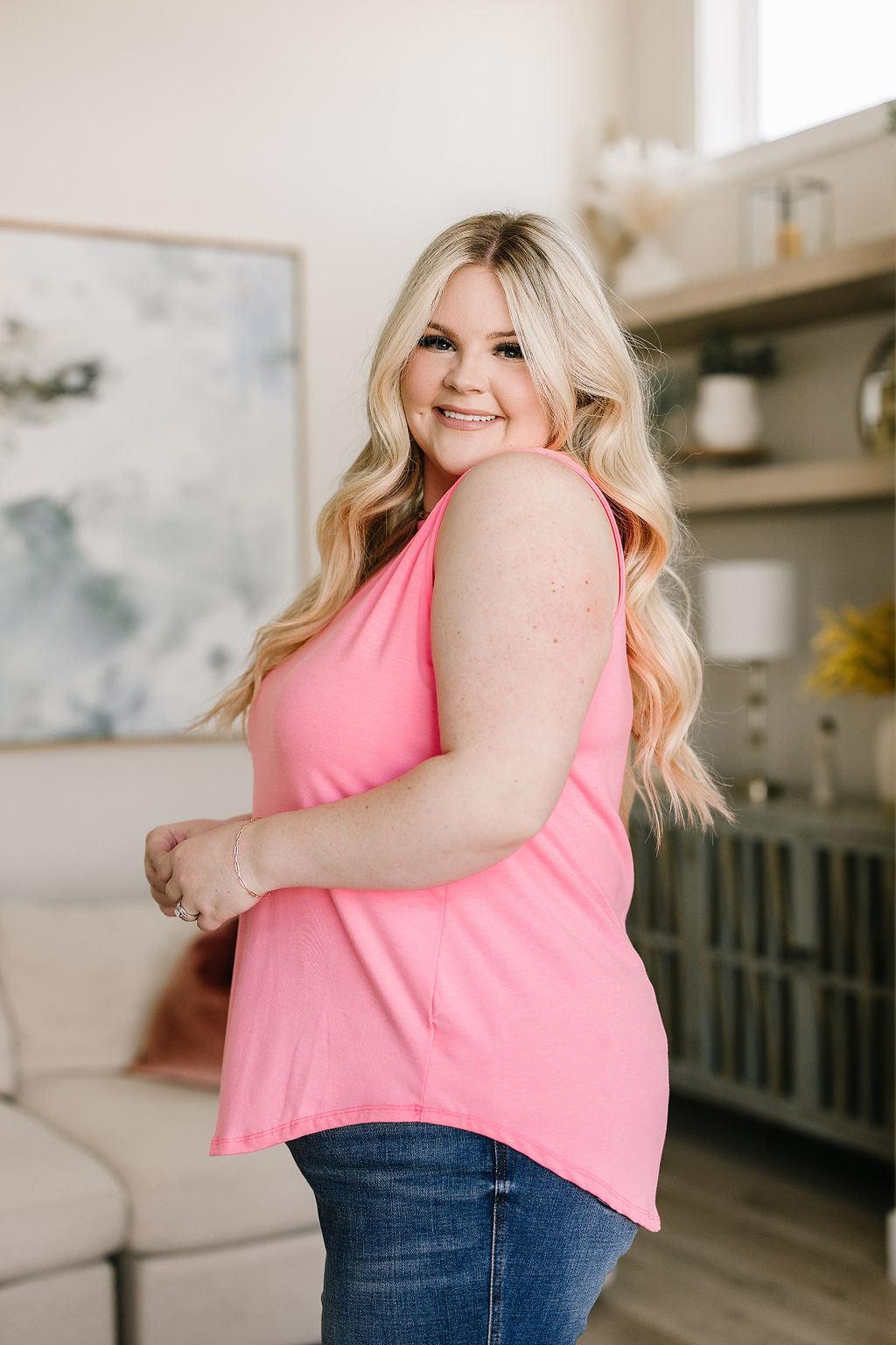 Can’t Wait for Spring Hi-Lo Sleeveless Top in Pink - Waverly Paige Boutique