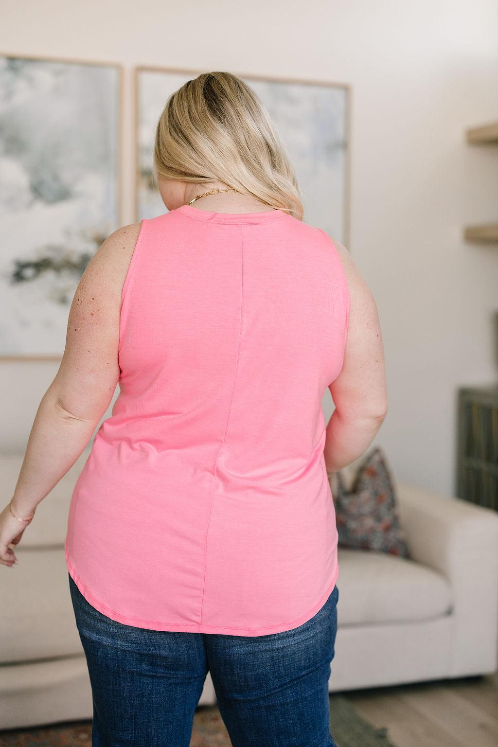 Can’t Wait for Spring Hi-Lo Sleeveless Top in Pink - Waverly Paige Boutique