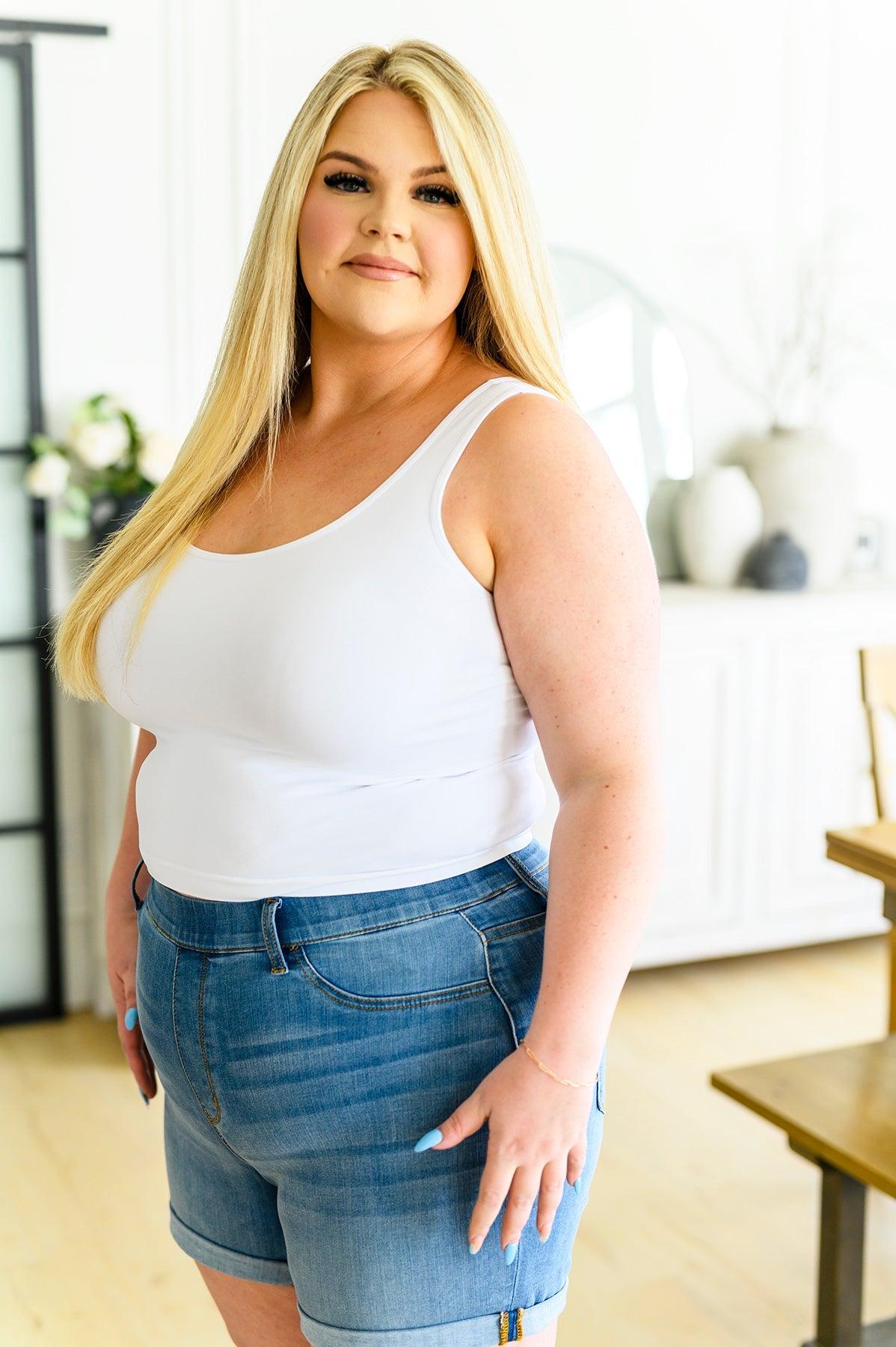 Carefree Seamless Reversible Tank in White - Waverly Paige Boutique