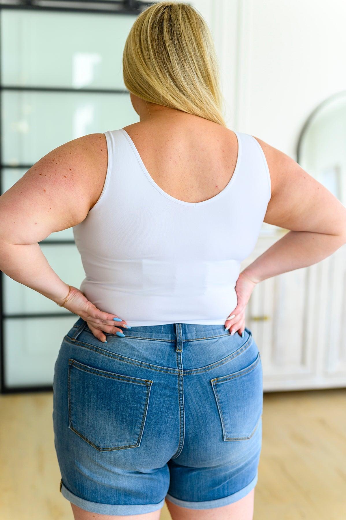 Carefree Seamless Reversible Tank in White - Waverly Paige Boutique