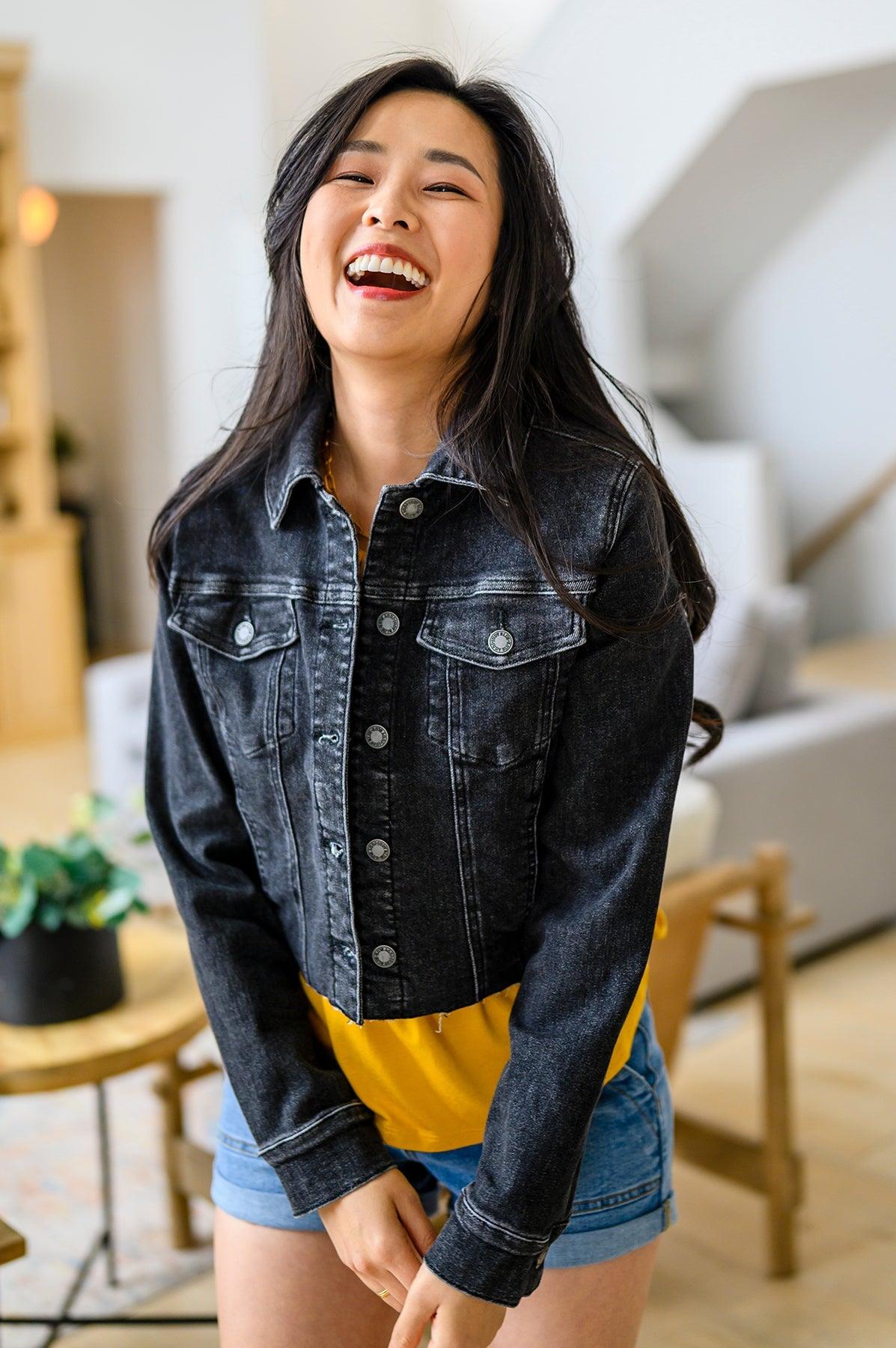Charlie Cropped Denim Jacket - Waverly Paige Boutique