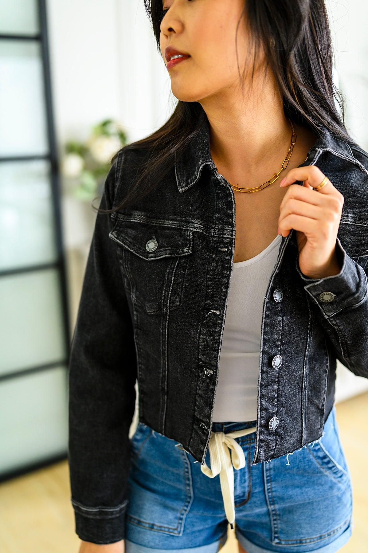 Charlie Cropped Denim Jacket - Waverly Paige Boutique