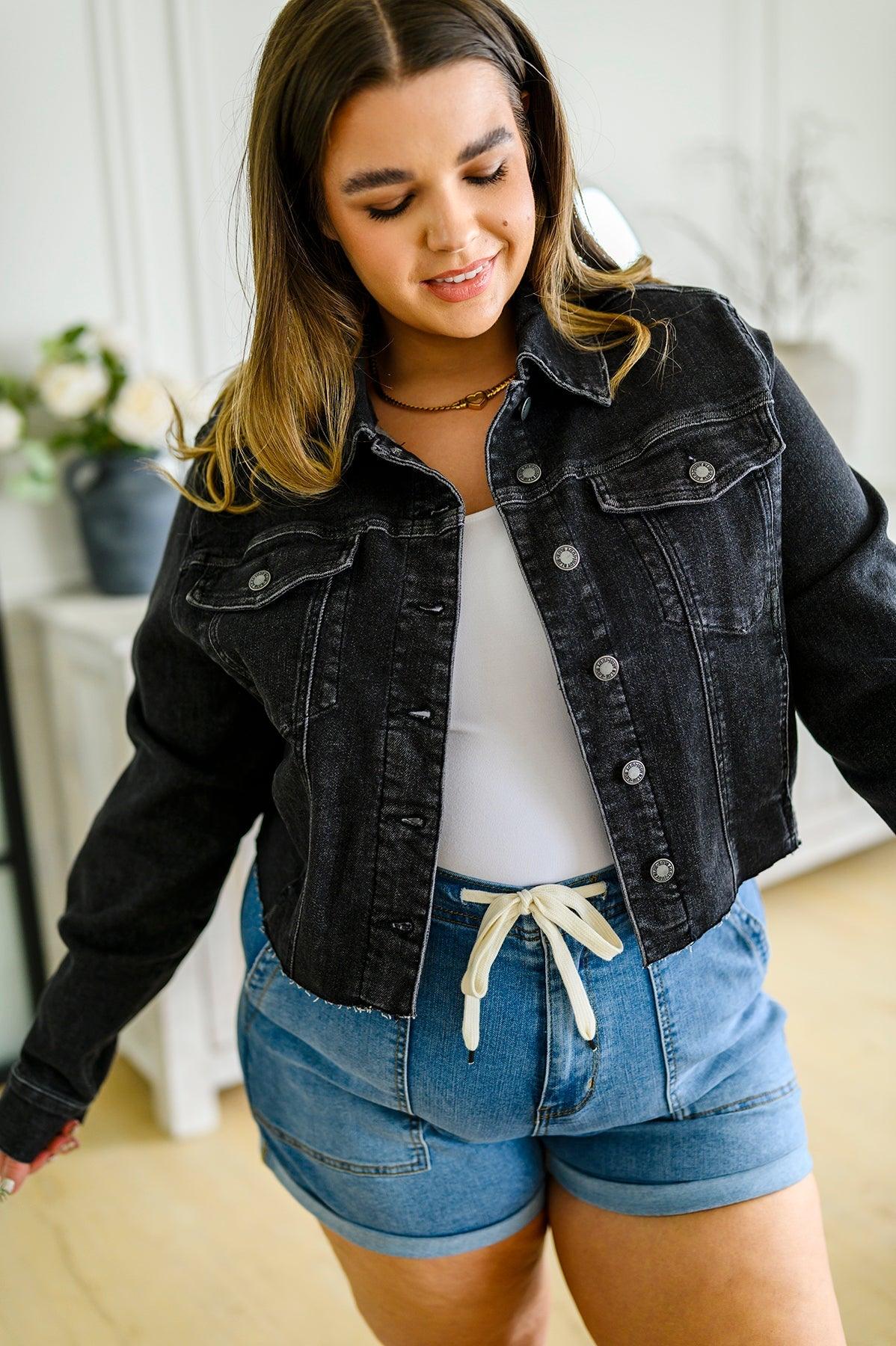 Charlie Cropped Denim Jacket - Waverly Paige Boutique