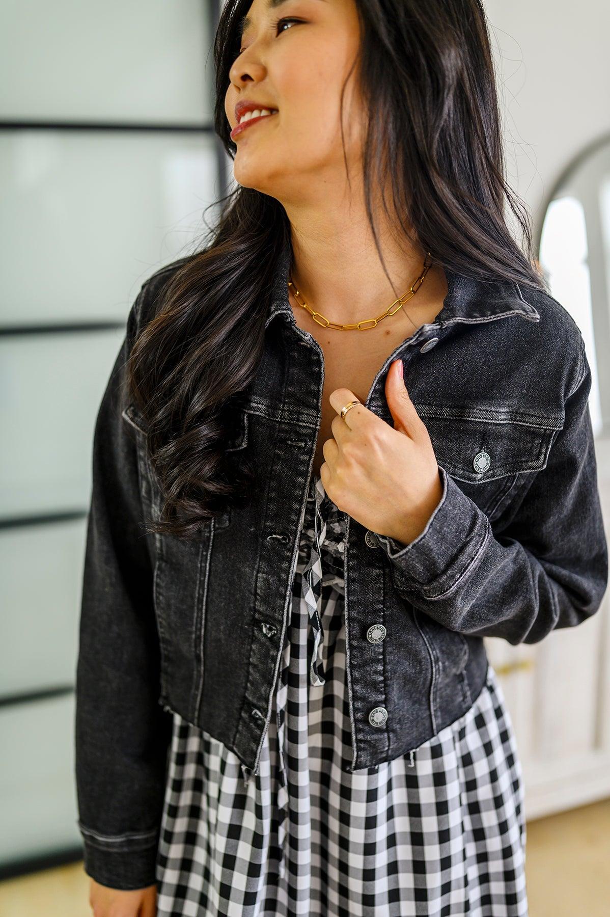 Charlie Cropped Denim Jacket - Waverly Paige Boutique